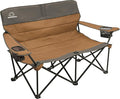 MOUNTAIN SUMMIT GEAR Quilted Low Loveseat Camping Chair for 2 with Padded Seat and Back for Camping/Hiking/Backpacking Made by Caddis Sports (Low Loveseat (Brown))