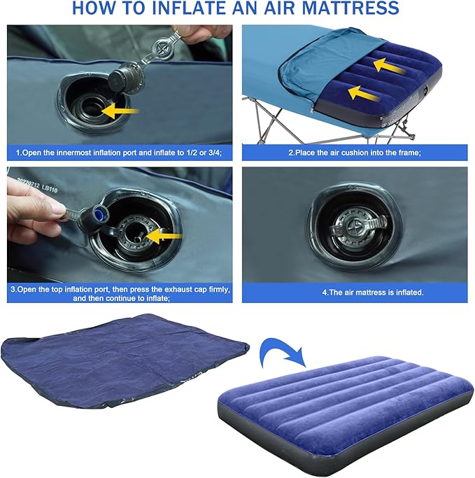 KAMPKEEPER Camping CotCamping Cots for AdultsFolding Camping Cot with Inflatable Air Mattress and Carry Bagfor Outdoor Travel Camp Beach Vacation (not Included The Airpump)