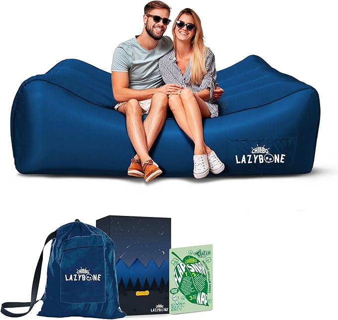 Chillbo Lazybone Inflatable Lounger - Ultimate Inflatable Couch for Maximum Chill - The Perfect Blow Up Couch for Music Festivals Or Lounger for Camping