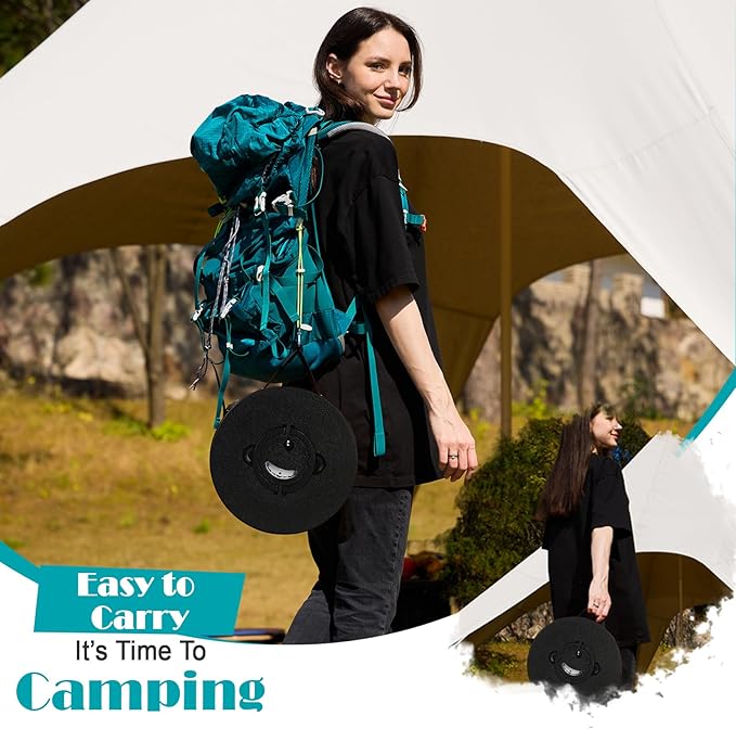 Upgraded Collapsible Stool with Cushion 1000 lbs Capacity &amp 19.7-in High Wider &amp Taller Heavy Duty Portable Telescoping Foldable Seat for Adults Camping Travel Music Festivals Outdoors