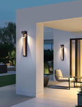 23in Outdoor Wall Lights Natural Exterior Waterproof Alabaster Wall Sconce LED Modern Matter Black Wall Lamps for Pstio Front Door Entrydoor (Indoor and Outdoor)