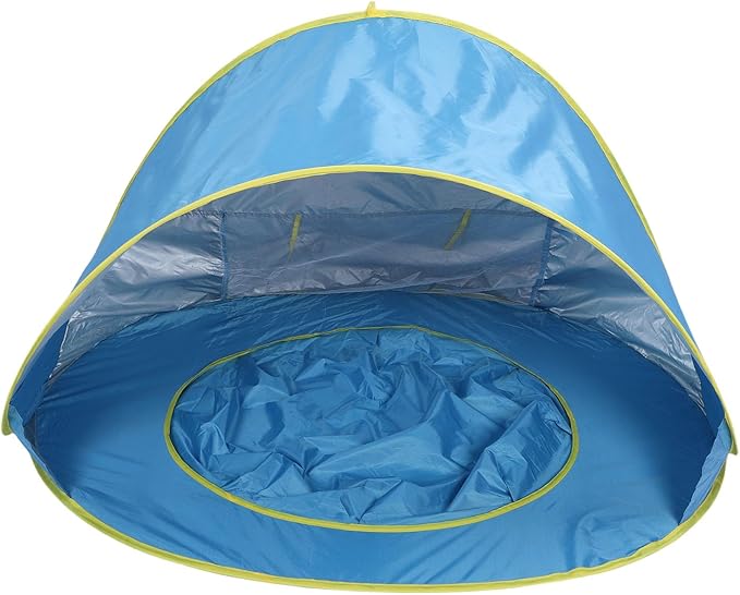 Beach Tent Sun Shelter Sun Proof Wind Proof Portable Baby Beach Beach with Pool Storage Bags Shade Canopy for Outdoor (Blue)
