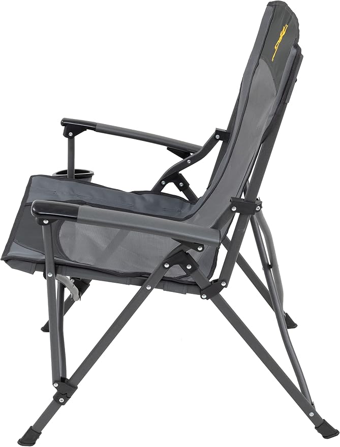 Browning Folding Camping Chairs for Adults - Durable Mesh Fabric Over Sturdy Powder Coated Steel Frame Armrests Cup Holder and Shoulder Carry Bag