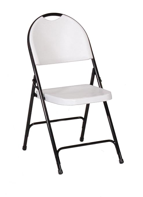 Correll RC350-23 R Series Folding Chairs Gray Granite (Pack of 4) Heavy Duty Injection Molded PlasticFull Steel Frame Nesting for Storage