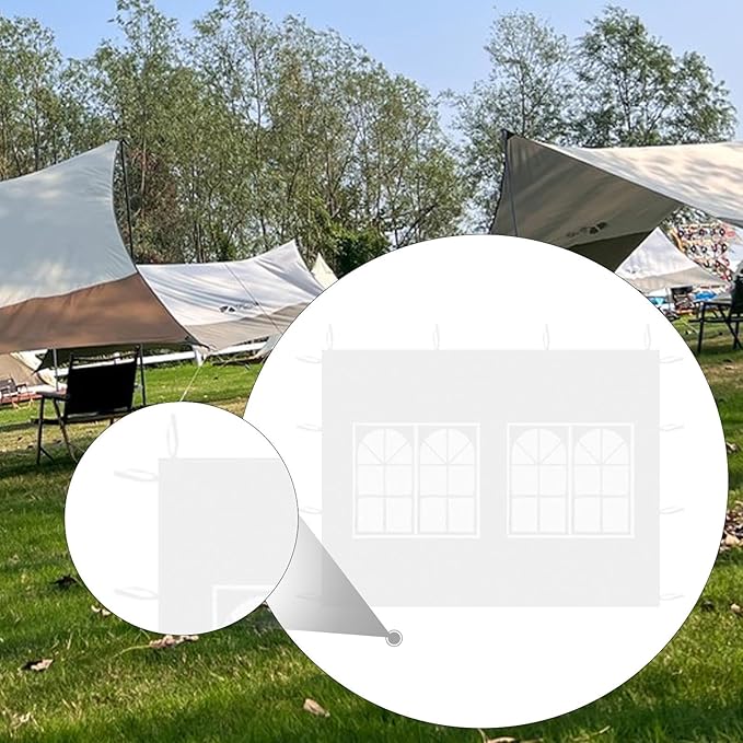 Tent Sidewall Camping Tarp 300x195cm Folding Canopy Tent Tarp with Window for Backyard Event Outdoor Outdoor Supply