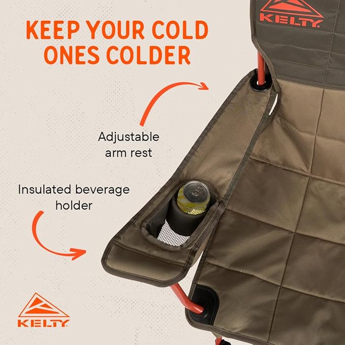 Kelty Essential Camping Chair Folding Camp Seat for Festivals Beach Days Tailgating (Bungee Cord)