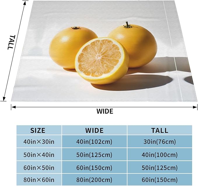 Kumquat Lemon Soft Fleece Blanket 60 * 50 inch Soft Sofa Blanket Suitable for Sofa Camping Travel Night Cover Blanket