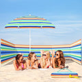 Sliner 20ft Beach Wind Screen with 5.5ft Beach Umbrella Set UV 50+ Wind Blocker Fence for Sand Outdoor Portable Windscreen Sunbathing Privacy Screen Includes Bag &amp Hammer(Multicolor)