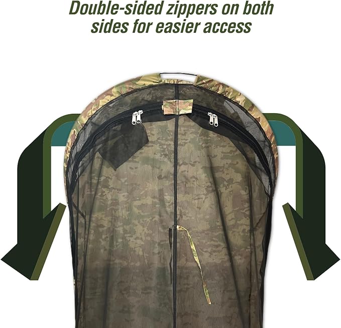 USGI Industries Bivy Tent | Lightweight Single Person Sleeping Net System for Outdoors Camping Survival Hiking Backpack | Mesh Protection