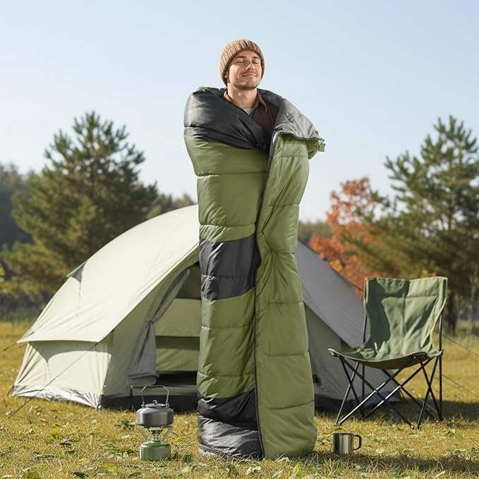 Heated Sleeping Bag with 3-Speed Temperature Control USB Powered Waterproof 190T Polyester Lightweight Portable for Camping Hiking Backpacking Office Car &amp RV - 82.7 x 33.5