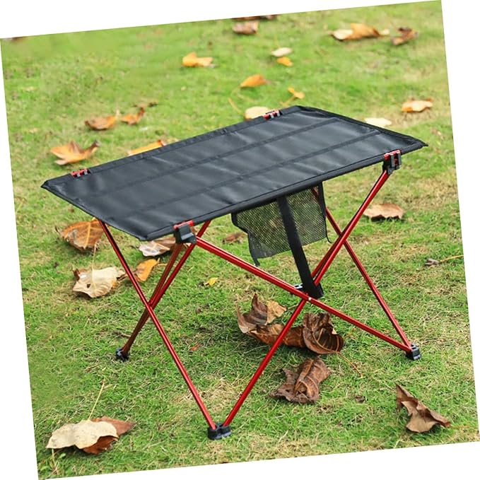 SUPVOX Outdoor Folding Picnic Table Set Lightweight Aluminum Alloy Easy Assembly Portable Camp Table for Picnics Camping Hiking Fishing and Outdoor Activities Medium Red