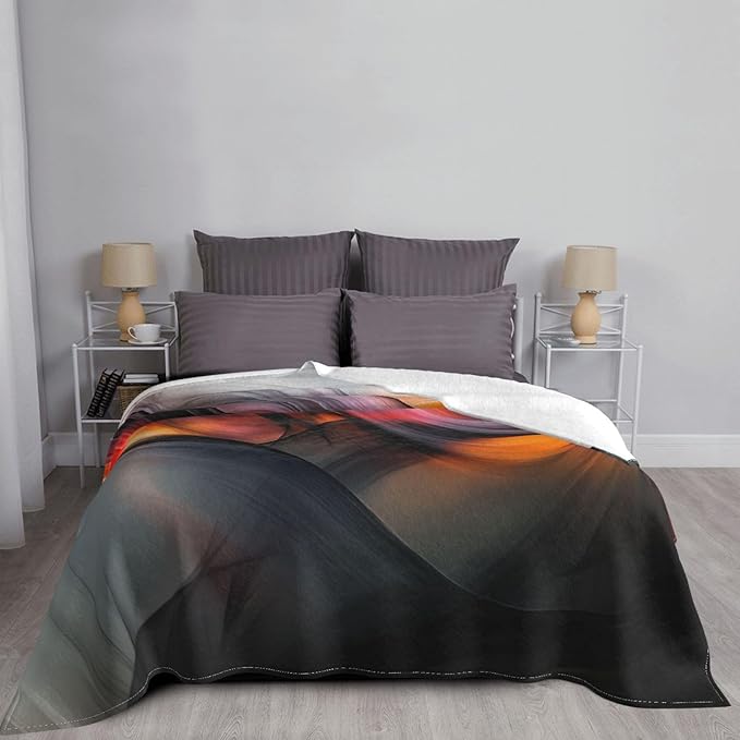 Ink Splash Lines Soft Fleece Blanket 60 * 50 inch Soft Sofa Blanket Suitable for Sofa Camping Travel Night Cover Blanket