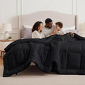 Bedsure Comforter Duvet Insert - Quilted Comforters Oversized King Size All Season Duvet GentleSoft Down Alternative Bedding with 8 Tabs Gifts for Women/Men Black Oversized King 116 x 98 Inches