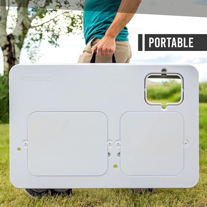 Coldcreek Outfitters Outdoor Washing Table Sink Portable and Foldable Large Dual-Sink Design