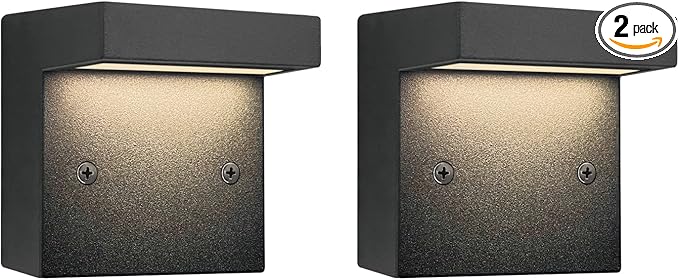 GKOLED 2-Pack Low Voltage LED Deck Lights Landscape Step Wall Stair Railing Post Lighting with 3W Integrated LED Chips IP65 Waterproof for Outdoor Die-cast Aluminum Black Powder Coated Finish