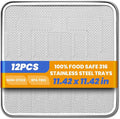 316 12pcs Stainless Steel Commercial Dehydrator Tray 11.42in Food Dehydrator Trays 12 Pack Fruit Dryer Trays BPA-Free Food Dryer Accessories