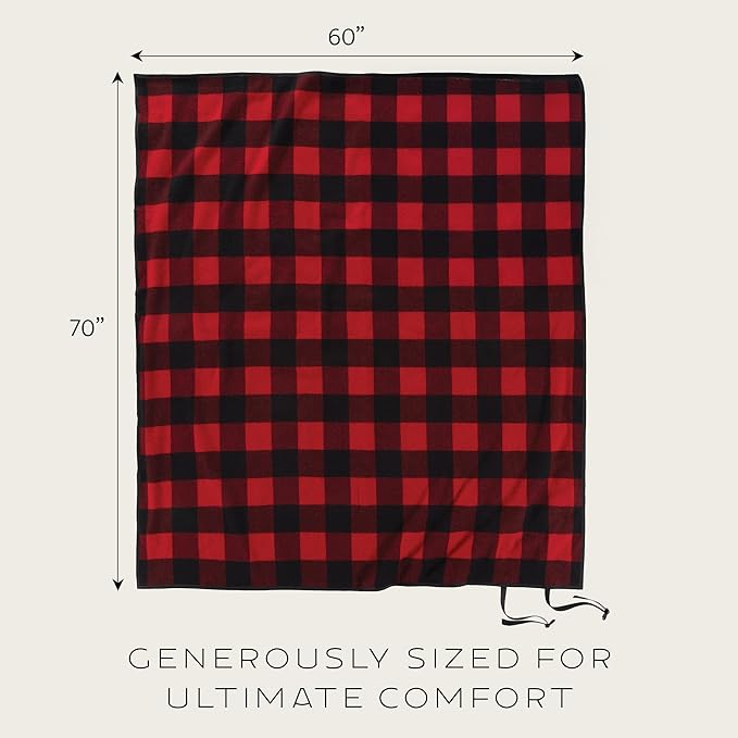 Pendleton Roll-Up Travel Blanket 60” x 70” Durable Wool Blanket with a Waterproof Nylon Backing Portable for Travel Camping and Picnics with Leather Handle Grip and Patch