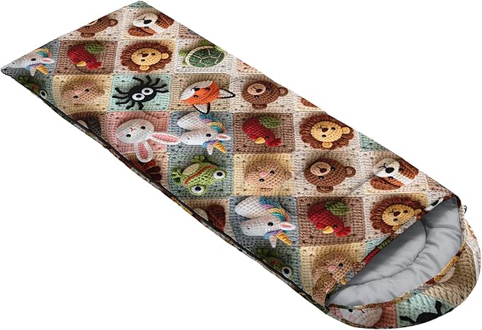 AILONEN Cartoon Camping Sleeping Bag for Boys Girls AdultsLightweight &amp Waterproof3 Season Warm &amp Cold WeatherPortablePrinted Sleeping BagTravelingCampingHiking
