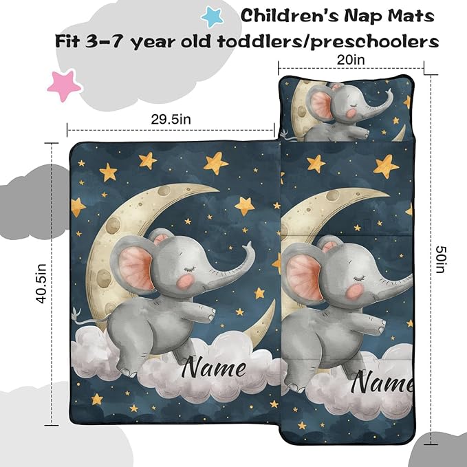 Toddler Sleeping Bag with Blanket &amp Pillow – Personalized Roll-Up Nap Mat with Custom Name for Kids