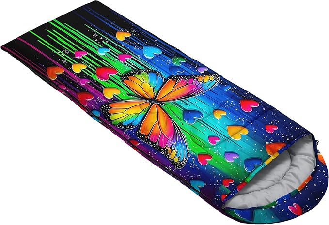 AILONEN Cartoon Camping Sleeping Bag for Boys Girls AdultsLightweight &amp Waterproof3 Season Warm &amp Cold WeatherPortablePrinted Sleeping BagTravelingCampingHiking