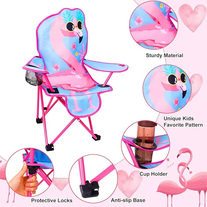 KABOER Kids Outdoor Folding Lawn and Camping Chair with Cup Holder and Carrying Bag Children's Camping Chairs