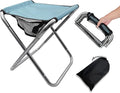 Folding Camping Stool 16 Inch Tall Portable Folding Stool Aluminum Alloy Lightweight Stool Seat Red Foldable Stool with Carry Bag for Fishing Outdoor Camping Hiking and BBQ (Blue)