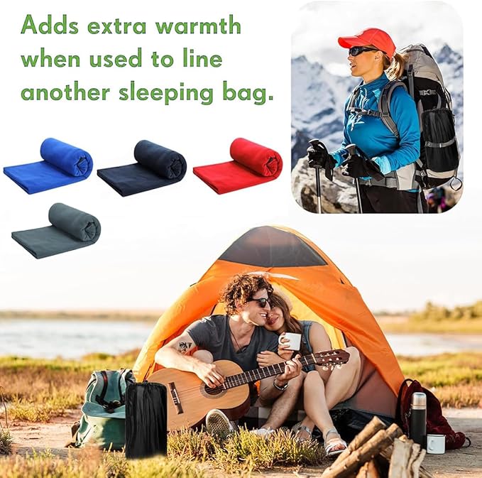 Fleece Sleeping Bag Liner Sleeping Sack Adult Travel Sleeping Bag Sheets Lightweight Travel Camping Sheet 71 in x 32 in Unisex Adult