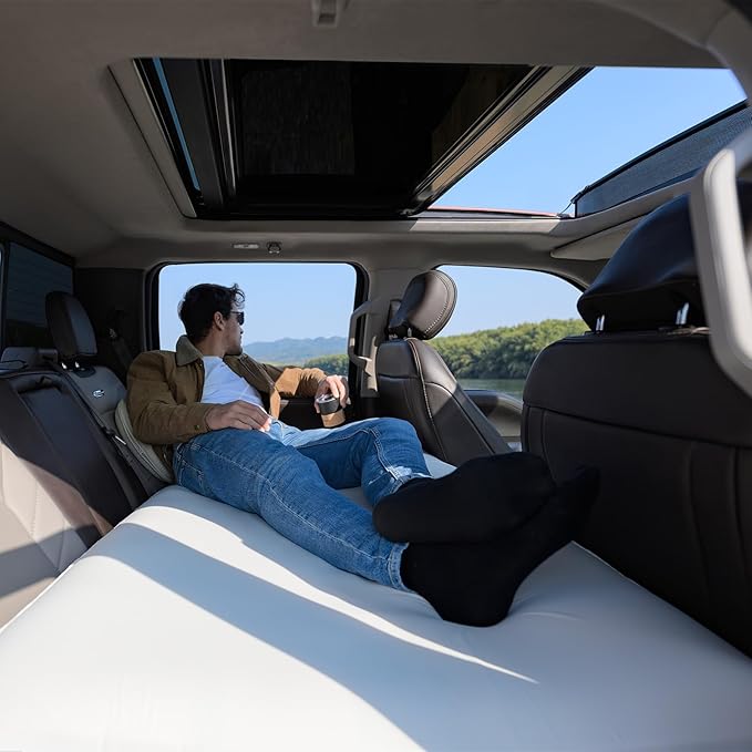 Truck Mattress TPU Air Foam Camping Bed for Back Seat Inflatable CozyPad with Rechargeable Built-in Pump Portable Sleeping Mattress for GMC Pickup Cabin