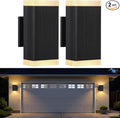 Outdoor Wall Light ZUUKOLE Waterproof Exterior Wall Sconce Anti-Rust Aluminum Wall Mount Lighting Rectangular Design – Up Down Lights Outdoor for Porch Patio or Garage 2 Pack