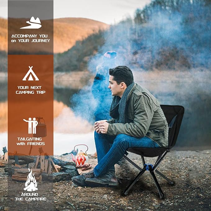 Portable Camping Chair Folding Beach Backpacking Chair for Adults Hiking Climbing Picnic for Outdoor with Carry Bag.