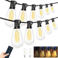 btfarm 100FT LED Outdoor String Lights Waterproof with Remote Patio Lights with 32+2 ST38 Edison Bulbs Hanging Light for Outside with Timer for Backyard Party Yard Gazebo Porch 2700K Dimmable