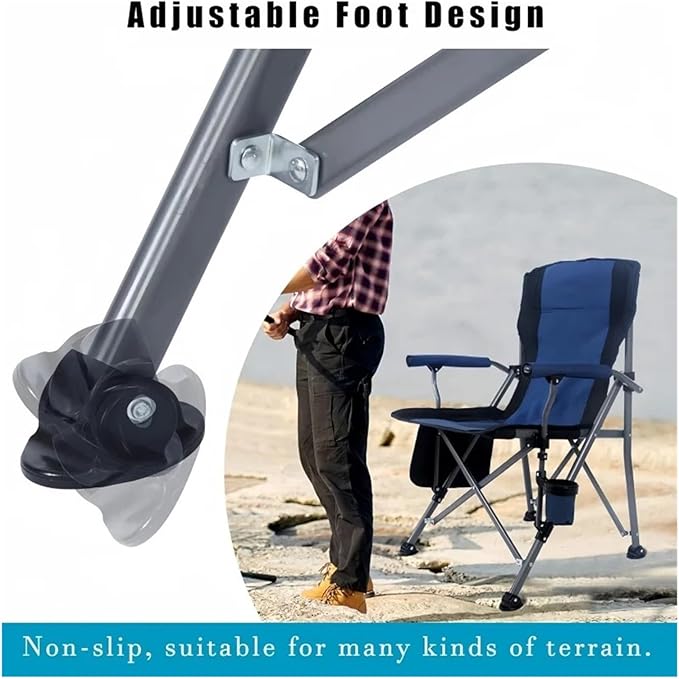 PETRELS Outdoor Folding Chair Outdoor Iarge Fishing Chair Aluminum Folding Camping Chair Portable Large Size High Back Chair with Arm Rest Cup Holder(Green)