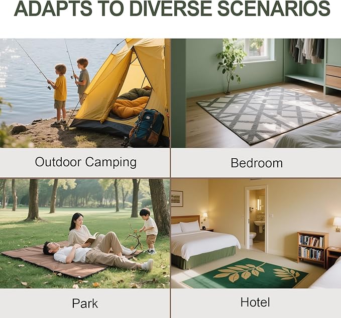 Twin Size Inflatable Air Bed Mattress 8'' Elevated Pad with Pump Wood Grain Hypo-Allergenic Portable Outdoor Camping Mat