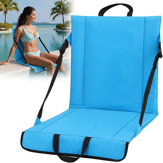 Novabright Foldable Seat for Poolside Chairs Lightweight Portable Pool Edge of Pool Flip Chairs for Beach Poolside Camping Picnic Lawn Accessories Outdoor Seating Pad Summer Outdoor Beach