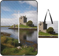 Zipper View of The Dunguaire Castle Style Picnic Mat Suitable for Travel Camping Park Or Home Use