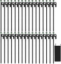 32Pcs Tent Stakes 12in Heavy Duty Tent Stakes with Storage Pouch Forged Steel Tent Sakes Metal Metal Stakes for Tent Used on Grassland Snowfield Dessert(32Pcs 12in Diameter 1/4)