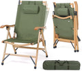 Reclining Camping Chairs with 3-Level Adjustments Folding Beach Chairs for Heavy Duty Use Includes Carry Bag for Outdoor Convenience