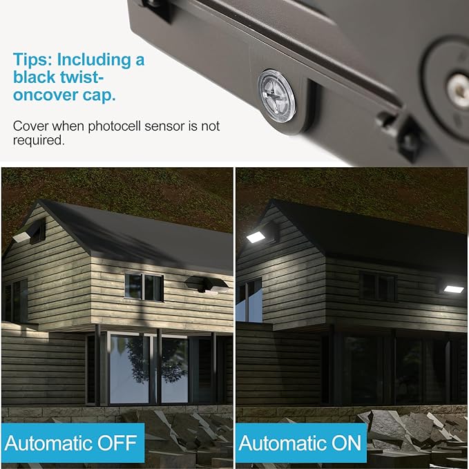 Lightdot 150W Ultra Bright LED Wall Pack Light 22500LM 5000K Adjustable Dusk-to-Dawn Security Light with Photocell ETL Listed IP65 Waterproof for Warehouse Yard Garage 6Pack
