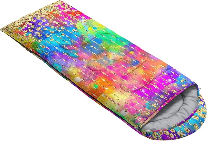 Kids Sleeping Bag for Boys GirlsWestern Cowboy Print-Lightweight Warm Portable Outdoor Indoor-Waterproof Cold Weather Resistant Sleeping Bag for Camping Hiking