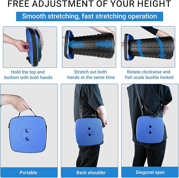 Upgraded Folding Stool - 485lbs Load CapacityTelescopic StoolPortable Collapsible Seat for CampingFishingHikingTravel