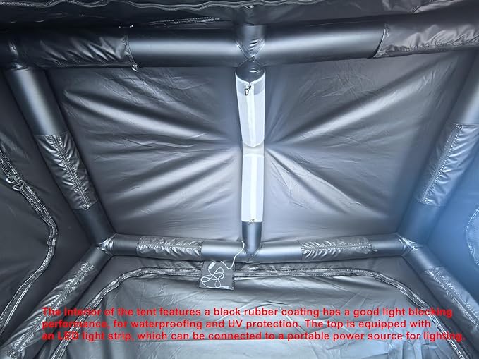 UNISTRENGH Waterproof Inflatable Car Rooftop Tent Lightweight Portable Family Outdoor Camping Roof Top Tent for SUV Jeep Cars