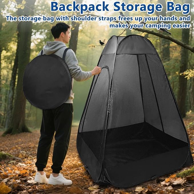 1-Person Camping Chair Pop up Tent 47x47x59 See Through Single Mesh Tent Bugs Barrier Mosquito Net 2 Zipper Doors Outdoor Sports Pod Shelter with Bag for Fishing Not Included Chair