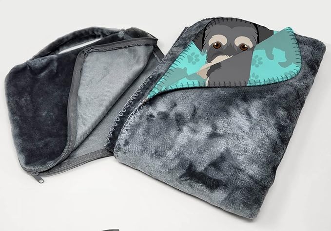 Caroline's Treasures MLM1018TBLT Schnauzer Soft Travel Blanket with Bag Airplane Blanket Indoor Outdoor Camping Blanket for Traveling Picnics Beach Trips Concerts