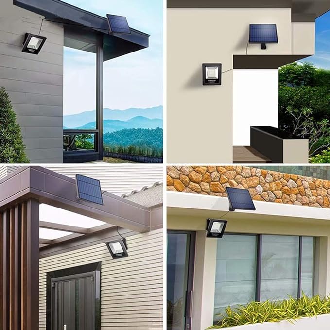 Solar Lights Outdoor Dusk to Dawn 4400mAh Solar Flood Lights Waterproof LED 3000K Spot Light for Yard Street Porch Outside Landscape Lighting Warm White