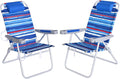 SUNNYFEEL 17 Tall Oversized Beach Chairs 2 Pack for Adults Heavy Duty 500 LBS 5 Position Portable High Folding Camping Chair with Cup Holder for Outdoor/Lawn/Trip Foldable Sand Chairs for Adults