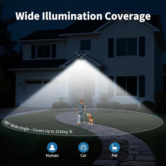 200W Solar Lights Outdoor 20000LM LED Automatic Light with 20000mAh Battery180°Wide Angle Waterproof Outside Solar Powered Security Flood Light and 8.2ft Cable with Radar Remote Control for Pathway