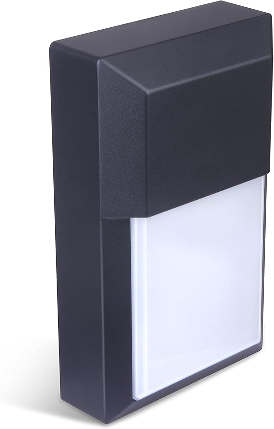 LIT-PaTH Outdoor LED Wall Lantern Wall Sconce as Porch Lighting Fixture 12W 1000 Lumens Aluminum Housing Plus PC 5000K Black Finish 1-Pack