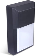 LIT-PaTH Outdoor LED Wall Lantern Wall Sconce as Porch Lighting Fixture 12W 1000 Lumens Aluminum Housing Plus PC 5000K Black Finish 1-Pack