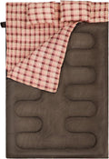 REDCAMP Cotton Double Sleeping Bag for Adults 2 Person Cold Weather Queen Size Flannel Sleeping Bags for Camping Black/Navy Blue
