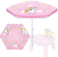 Sweetude Water Table Umbrella (Table Not Included) Kids Seaside Beach Umbrella Picnic Canopy for Summer Toddlers Sand Beach Camping Garden Outdoor Pool Shade Party Supply(Unicorn Theme)